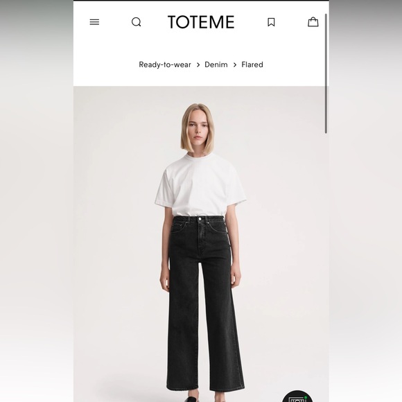 Toteme Denim - TOTEME Black High-Rise Flared Jeans